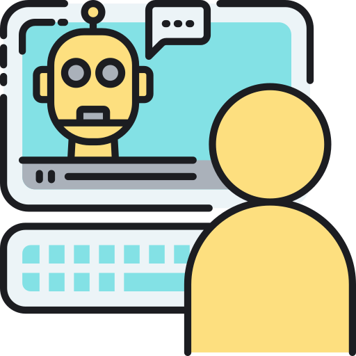 a yellow robot on a computer screen