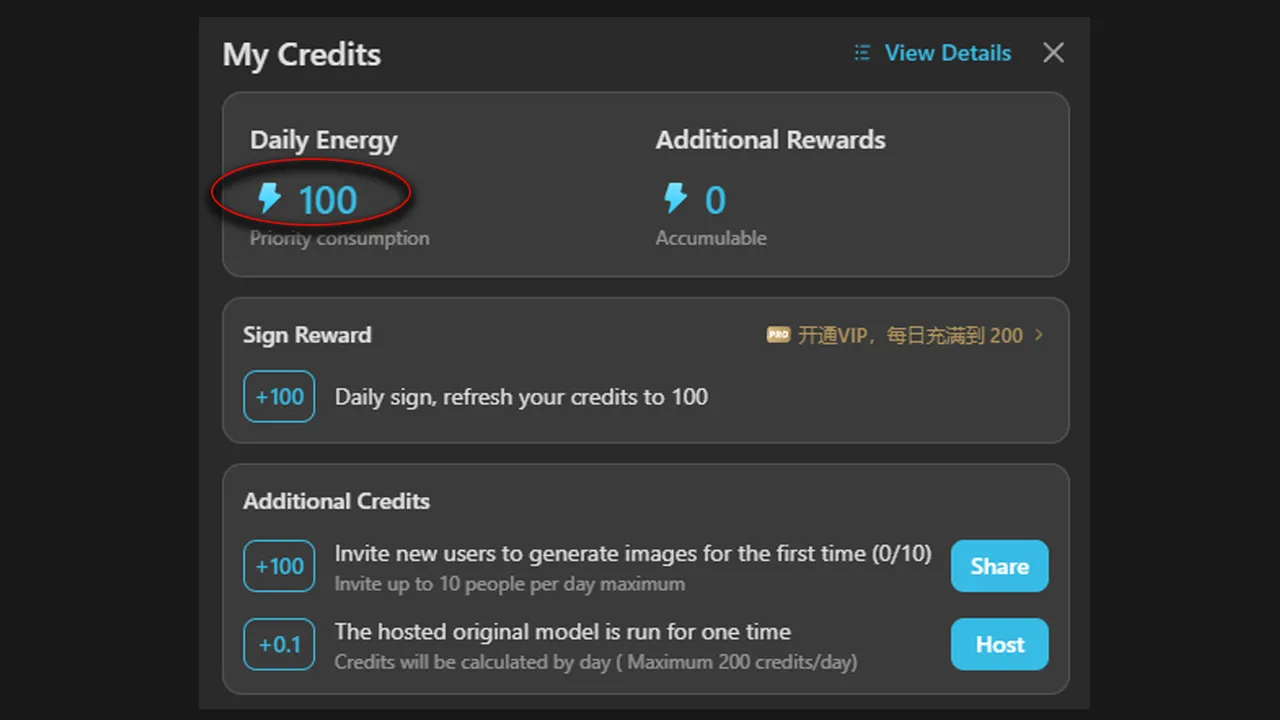 tensorart daily credits